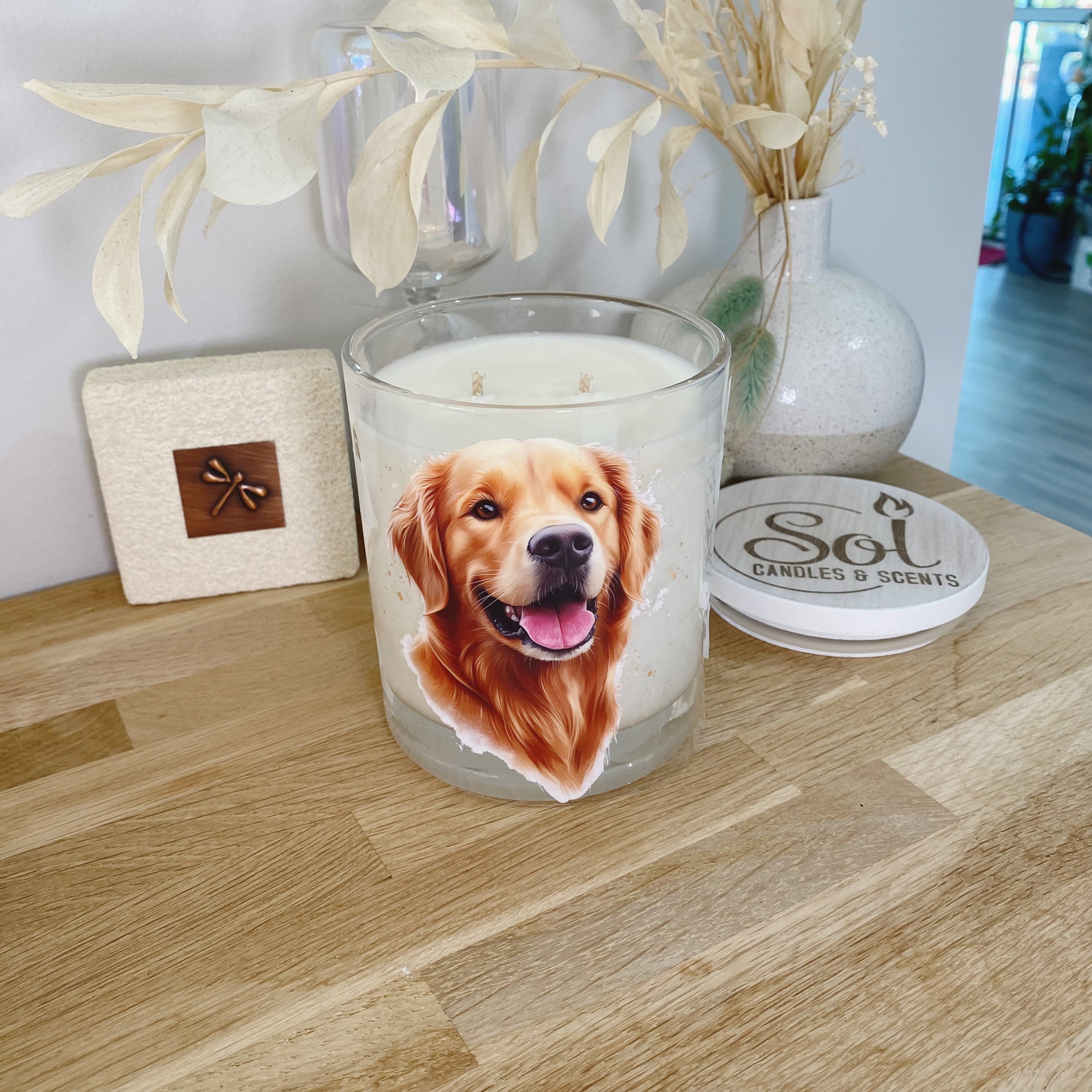 Golden Retriever Portrait Xlarge Candle