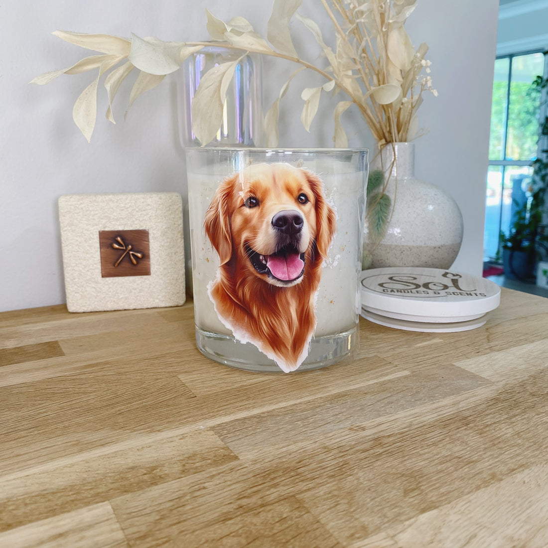Golden Retriever Portrait Xlarge Candle