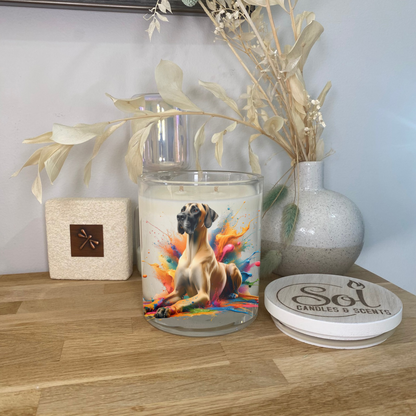 Great Dane Fawn Laying Down Xlarge Candle