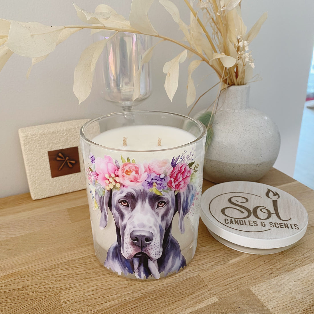 Great Dane Gray Xlarge Candle