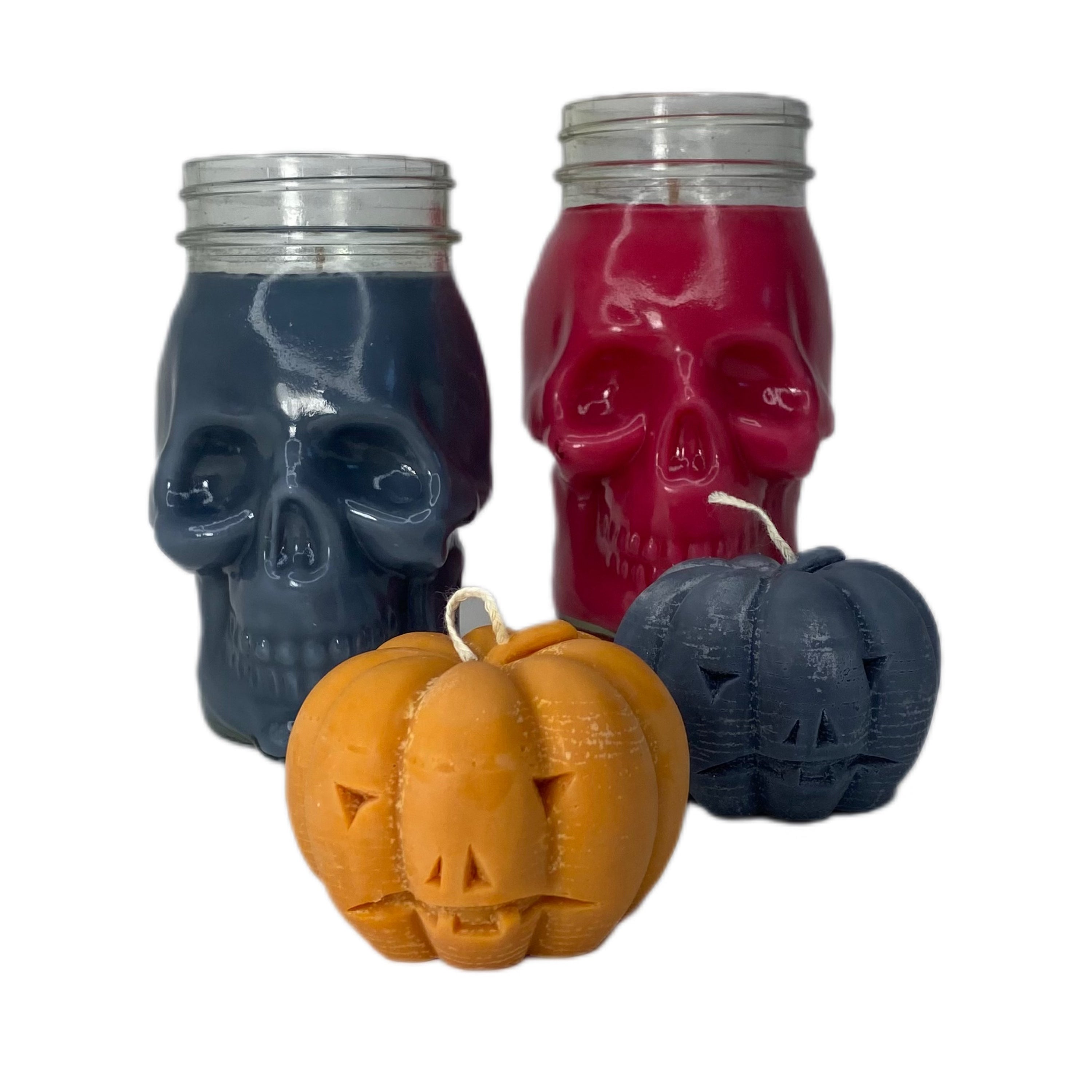 Halloween Skull Black Candle