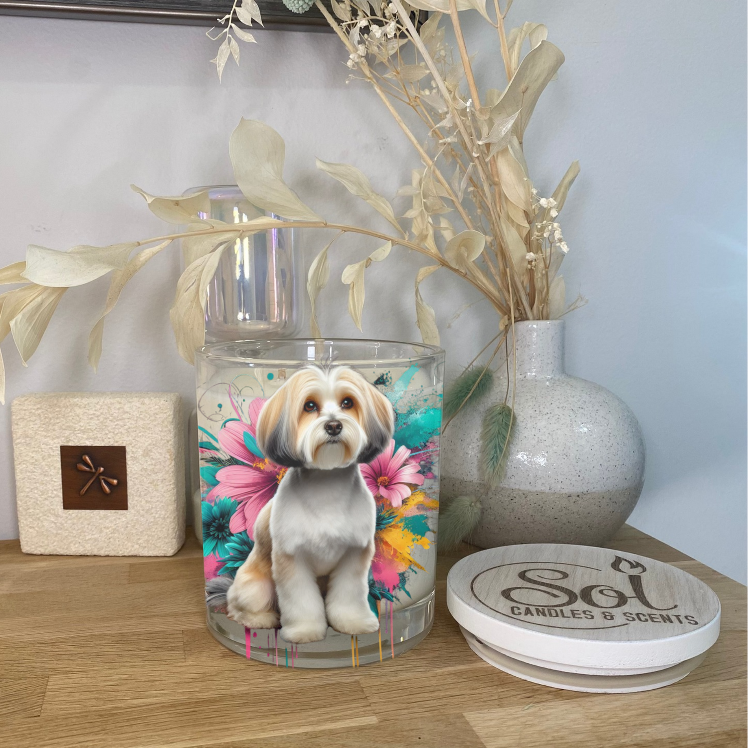 Havanese Sitting Dog Xlarge Candle