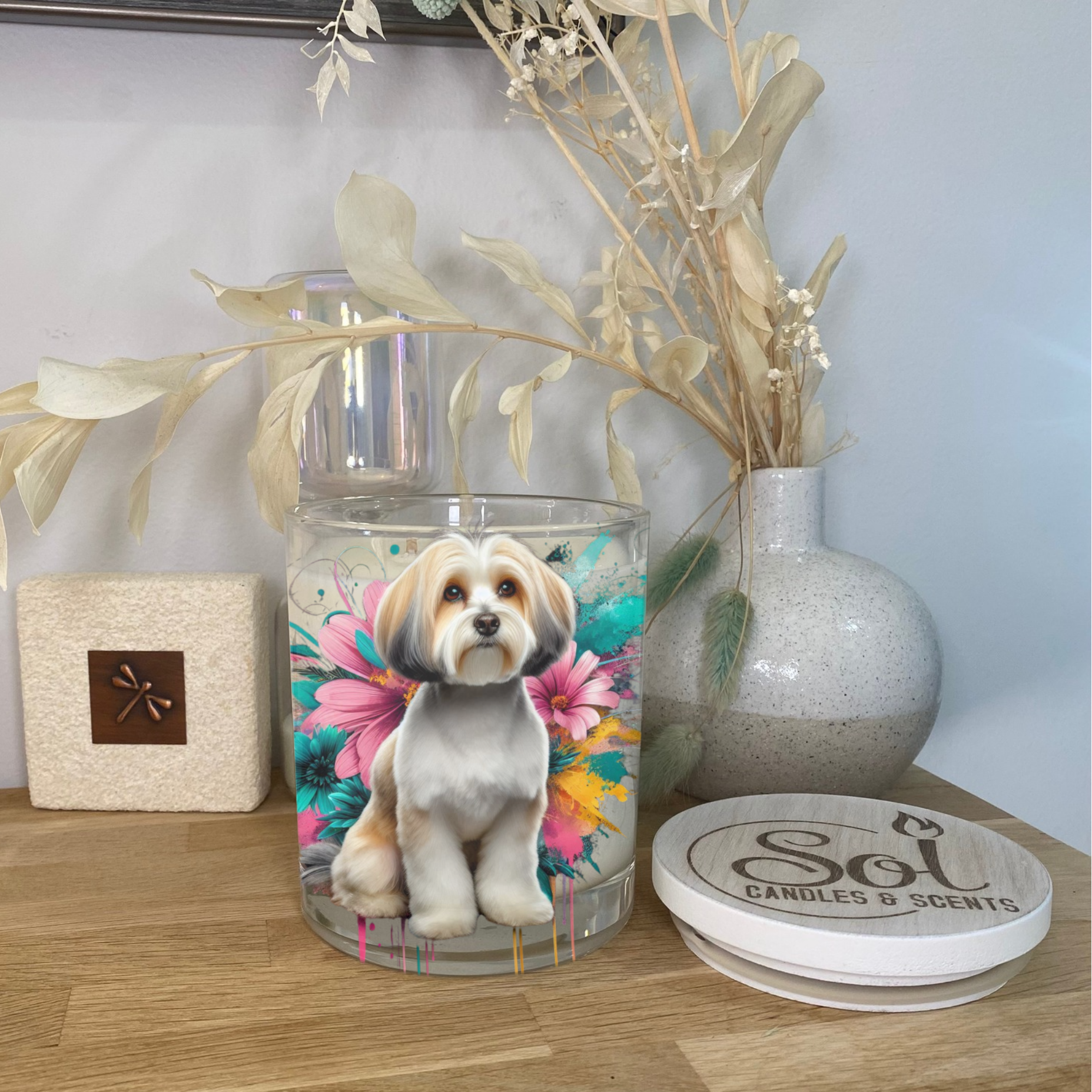 Havanese Sitting Dog Xlarge Candle