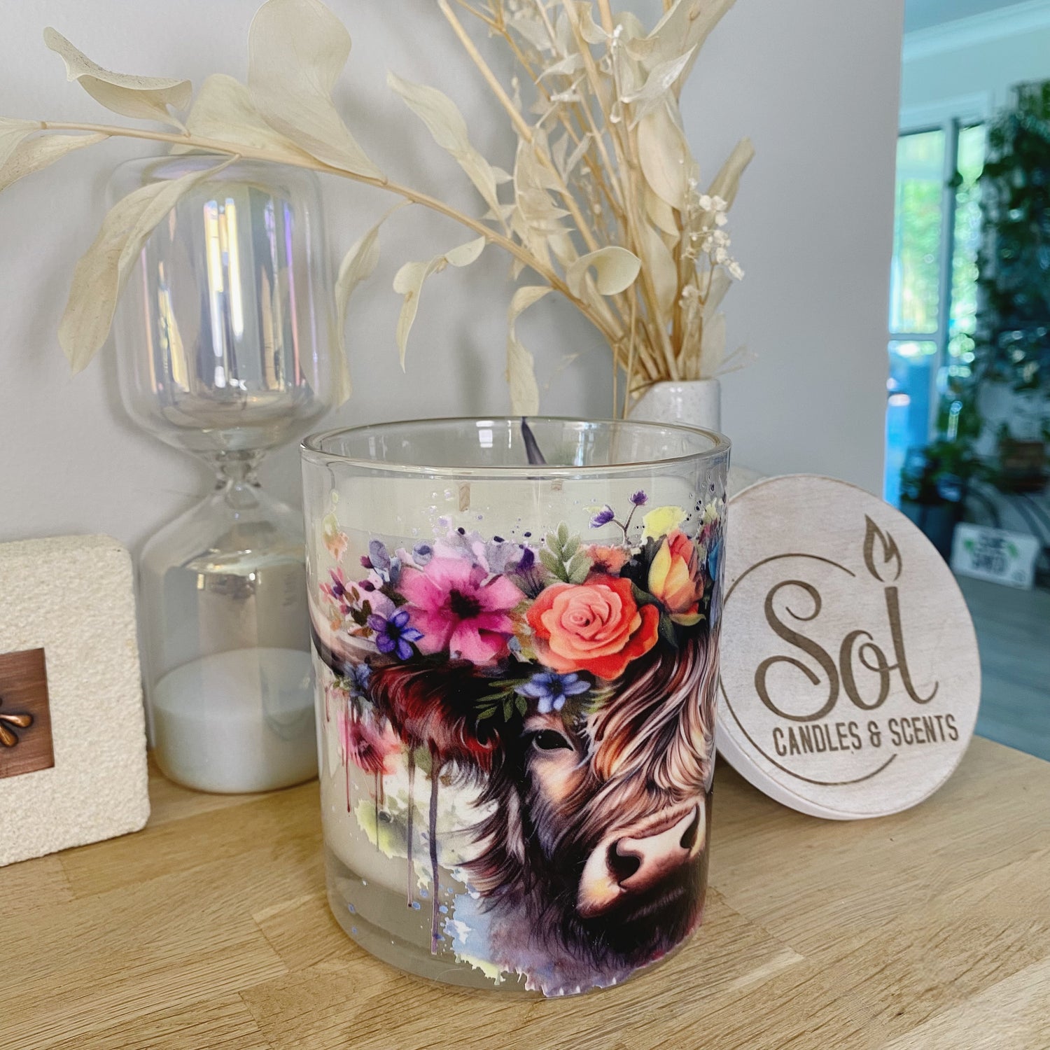 Highland Cow Roses Xlarge Candle