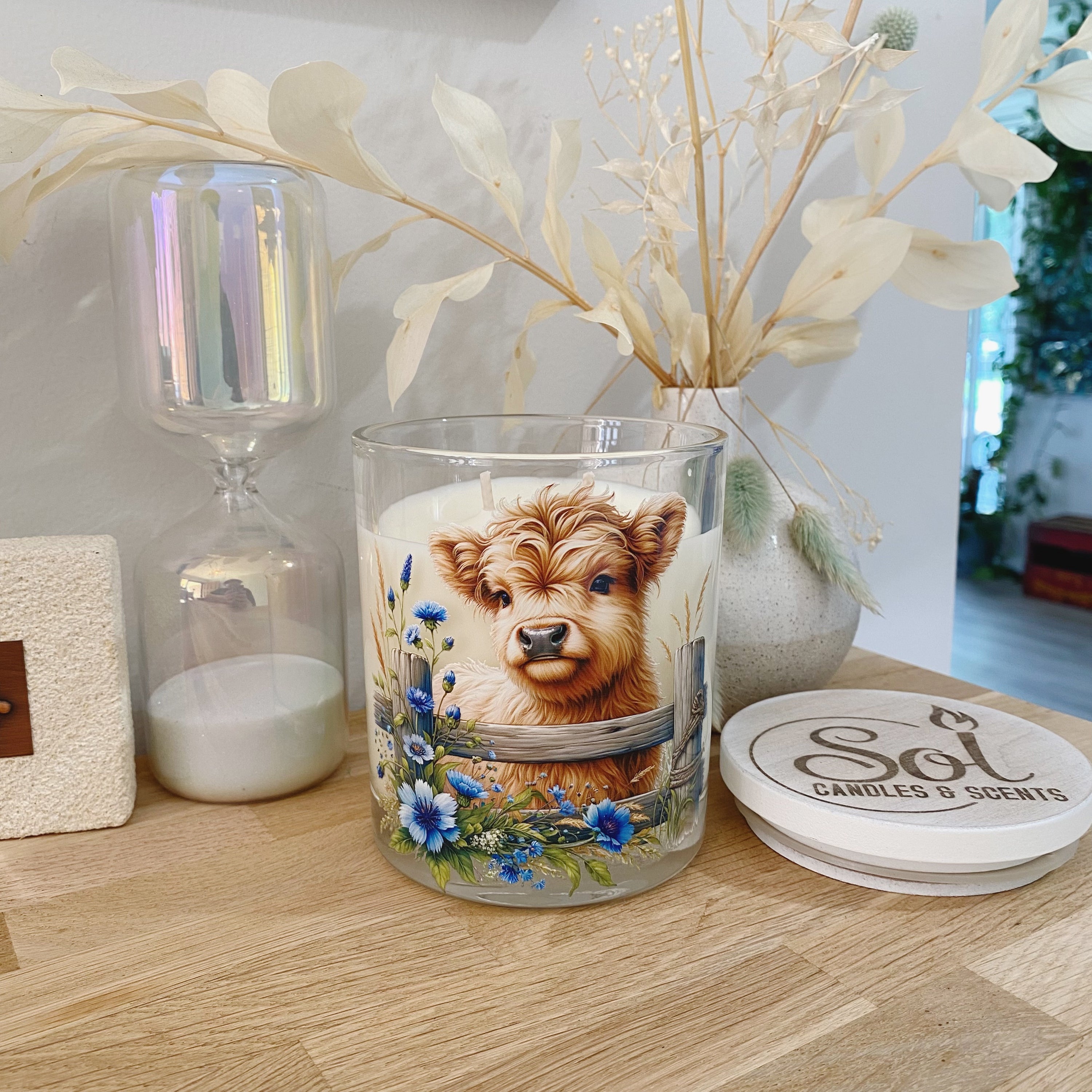Highland Mini Cow Blue Xlarge Candle_100% Soy Wax_Aussie Made