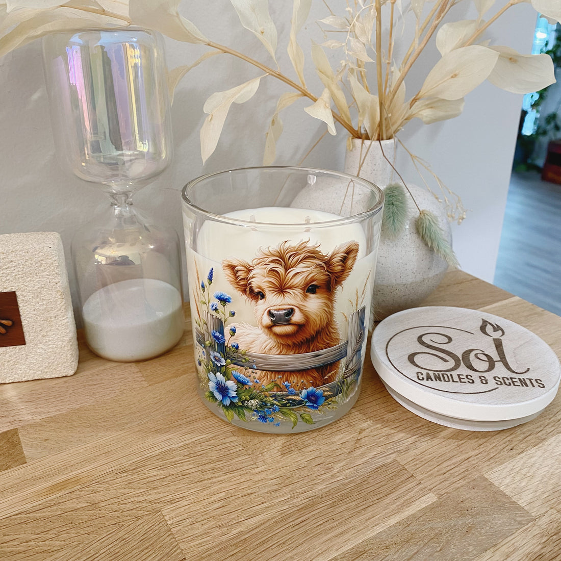 Highland Mini Cow Blue Xlarge Candle_Made in Australia