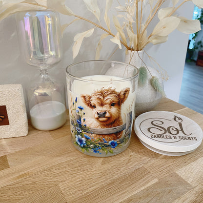 Highland Mini Cow Blue Xlarge Candle_Made in Australia