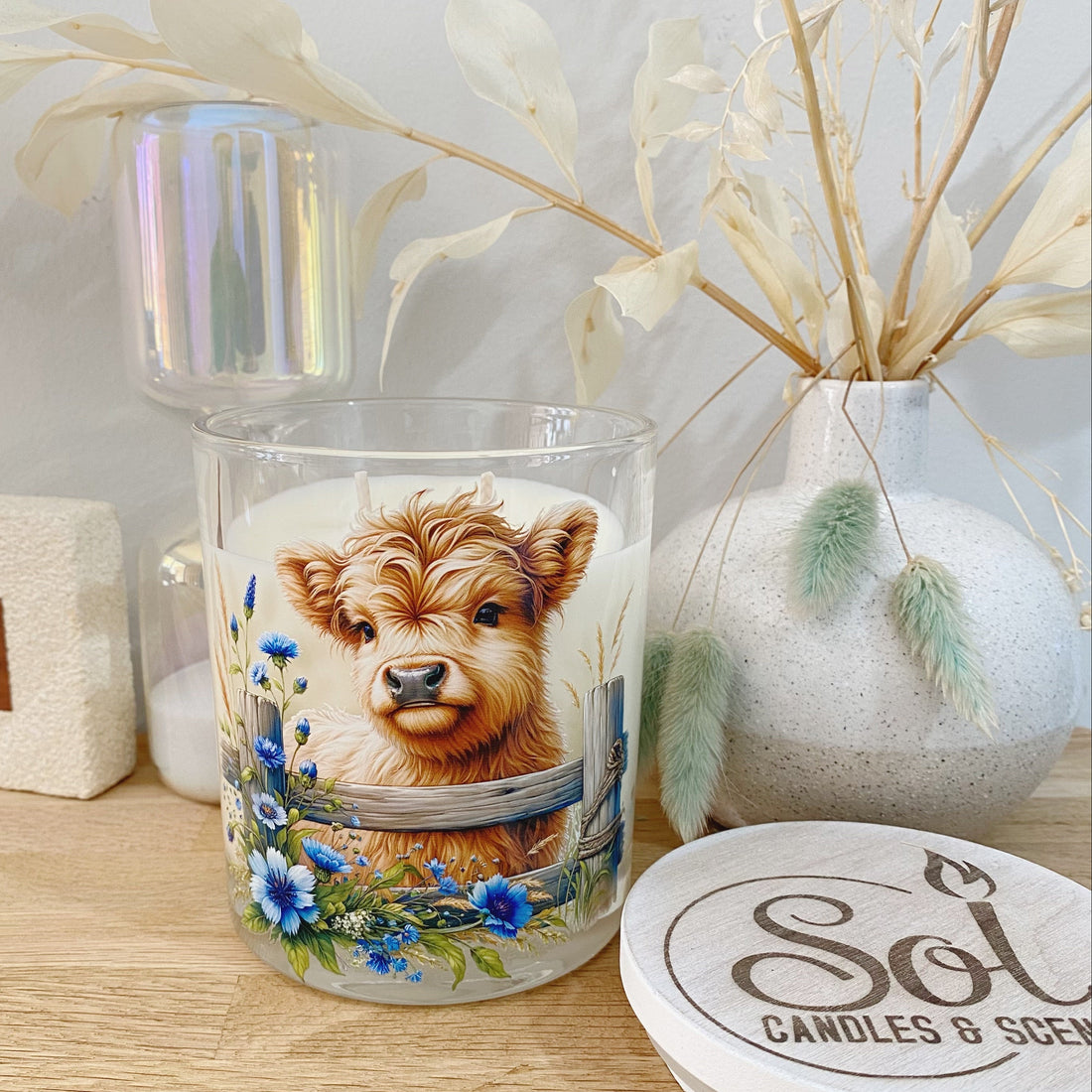 Highland Mini Cow Blue Xlarge Candle_Sol Candles &amp; Scents