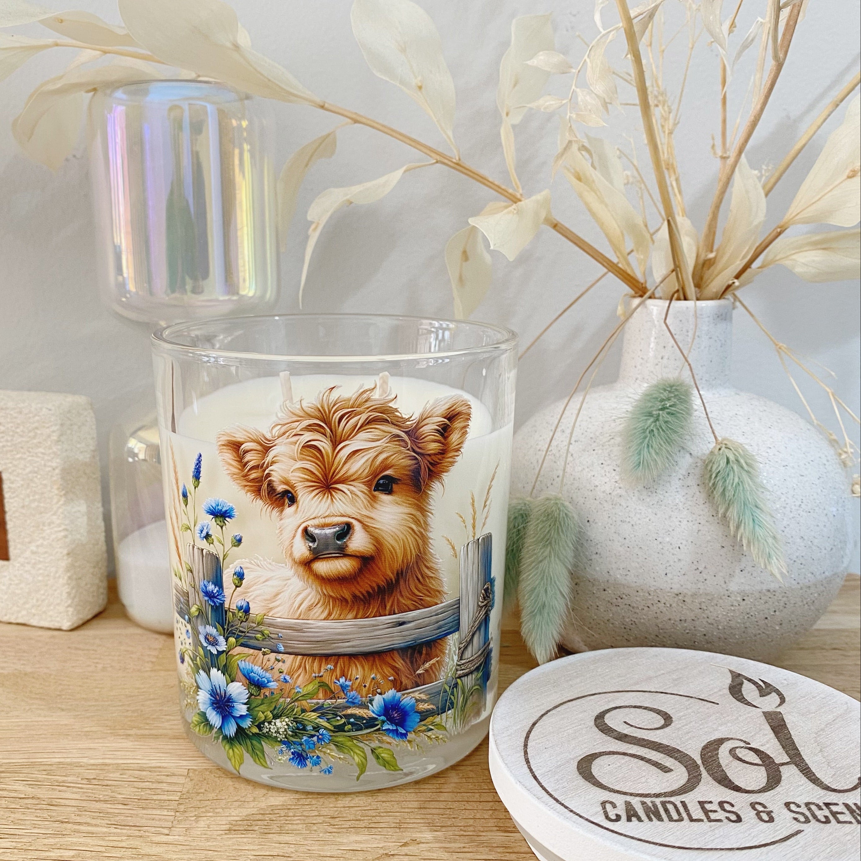 Highland Mini Cow Blue Xlarge Candle_Sol Candles &amp; Scents