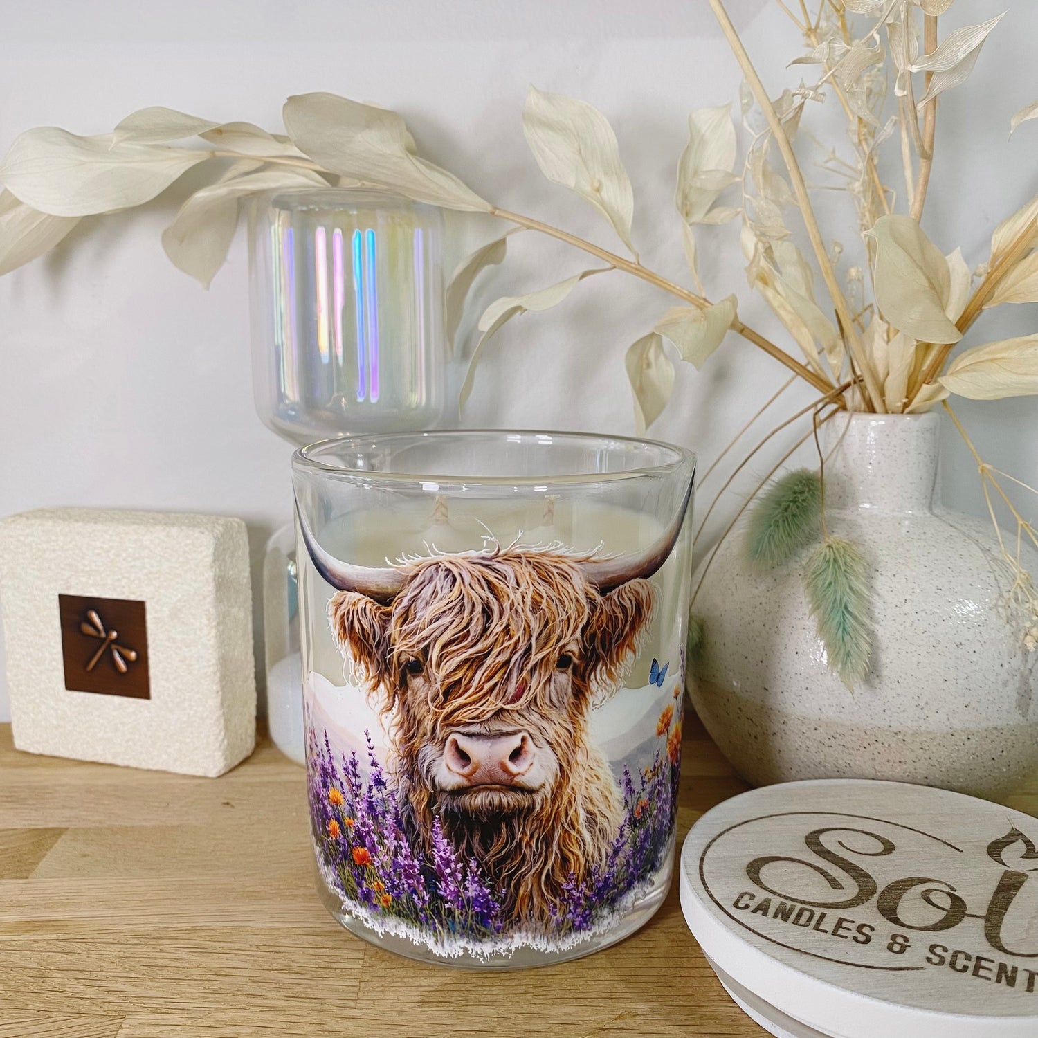 Highland Mountain Cow Brown Xlarge Candle_X-large_Refillable_Soy Wax