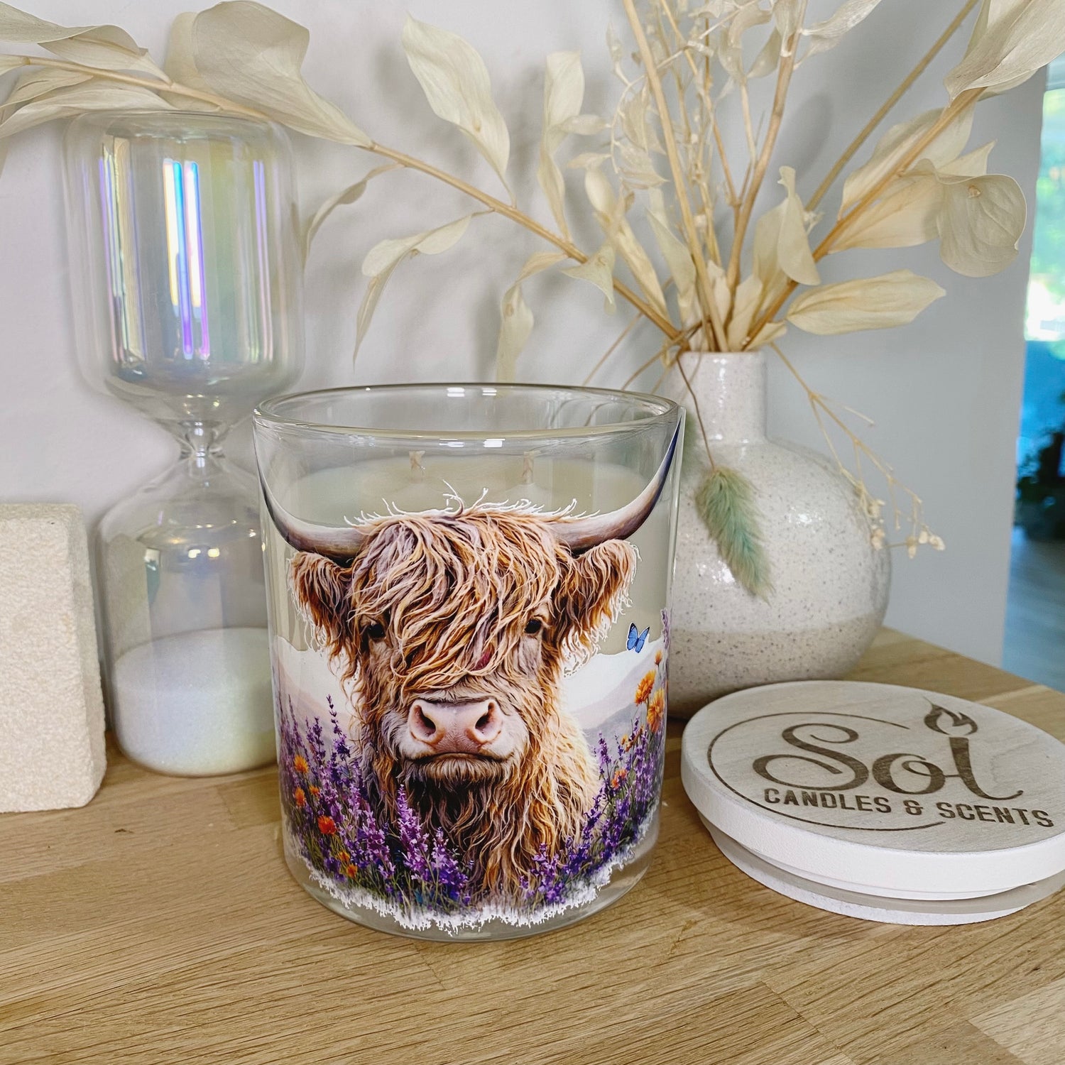 Highland Mountain Cow Brown Xlarge Candle_X-large_Refillable_Soy Wax