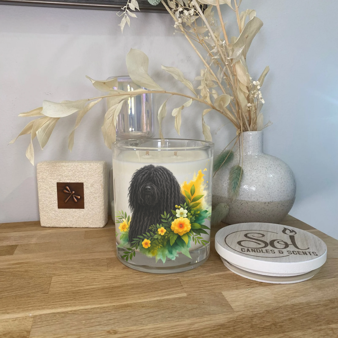 Hungarian Puli Yellow Dog Xlarge Candle