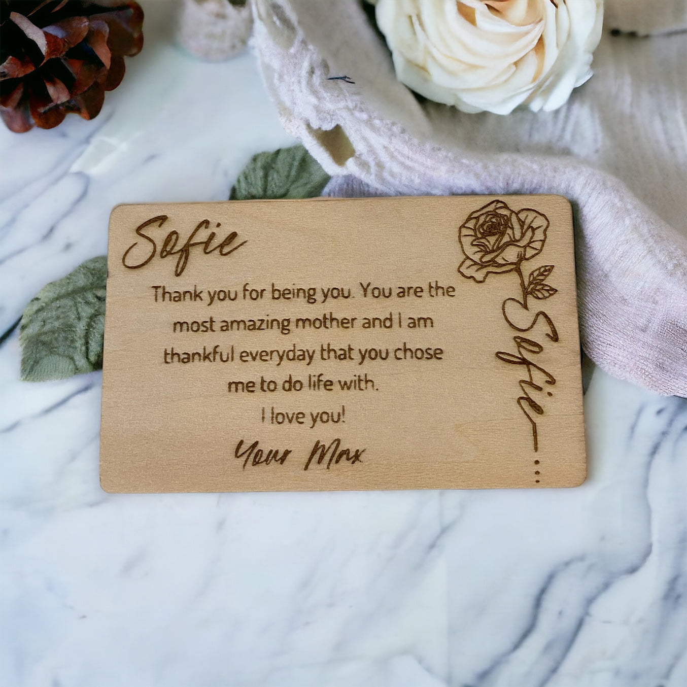 Personalised Wooden Note/Gift Card