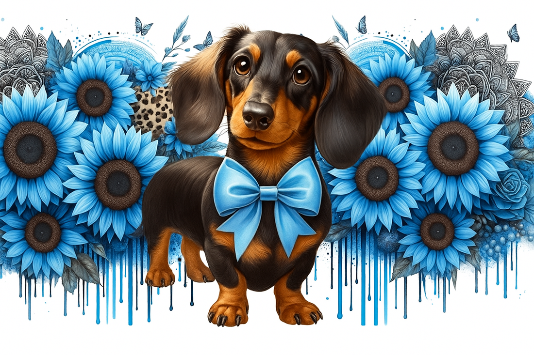Dachshund Blue Xlarge Candle