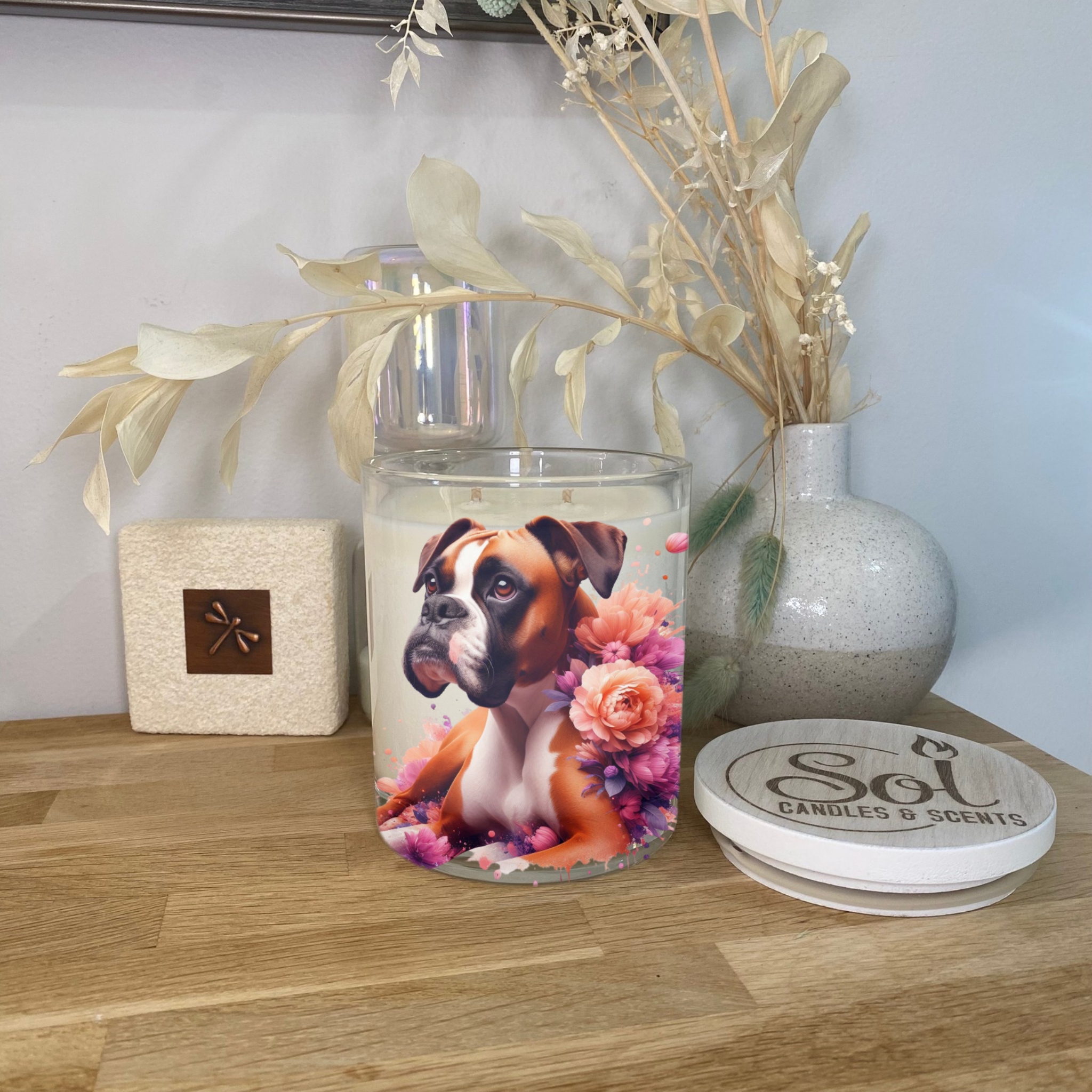 Boxer Foral Xlarge Candle