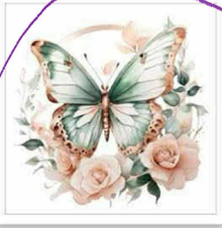 Butterfly Green Rose Gold Xlarge Candle