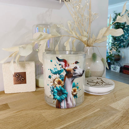 Italian Greyhound Dog Floral Xlarge Candle_Made in Australia