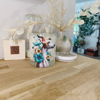 Italian Greyhound Dog Floral Xlarge Candle_Made in Australia_Refillable