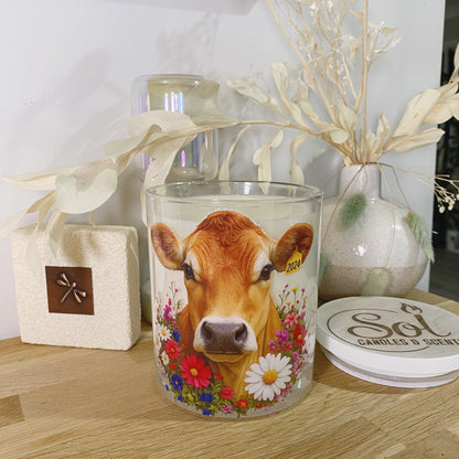 Jersey Cow Floral Cow Xlarge Candle_Sol Candles &amp; Scents