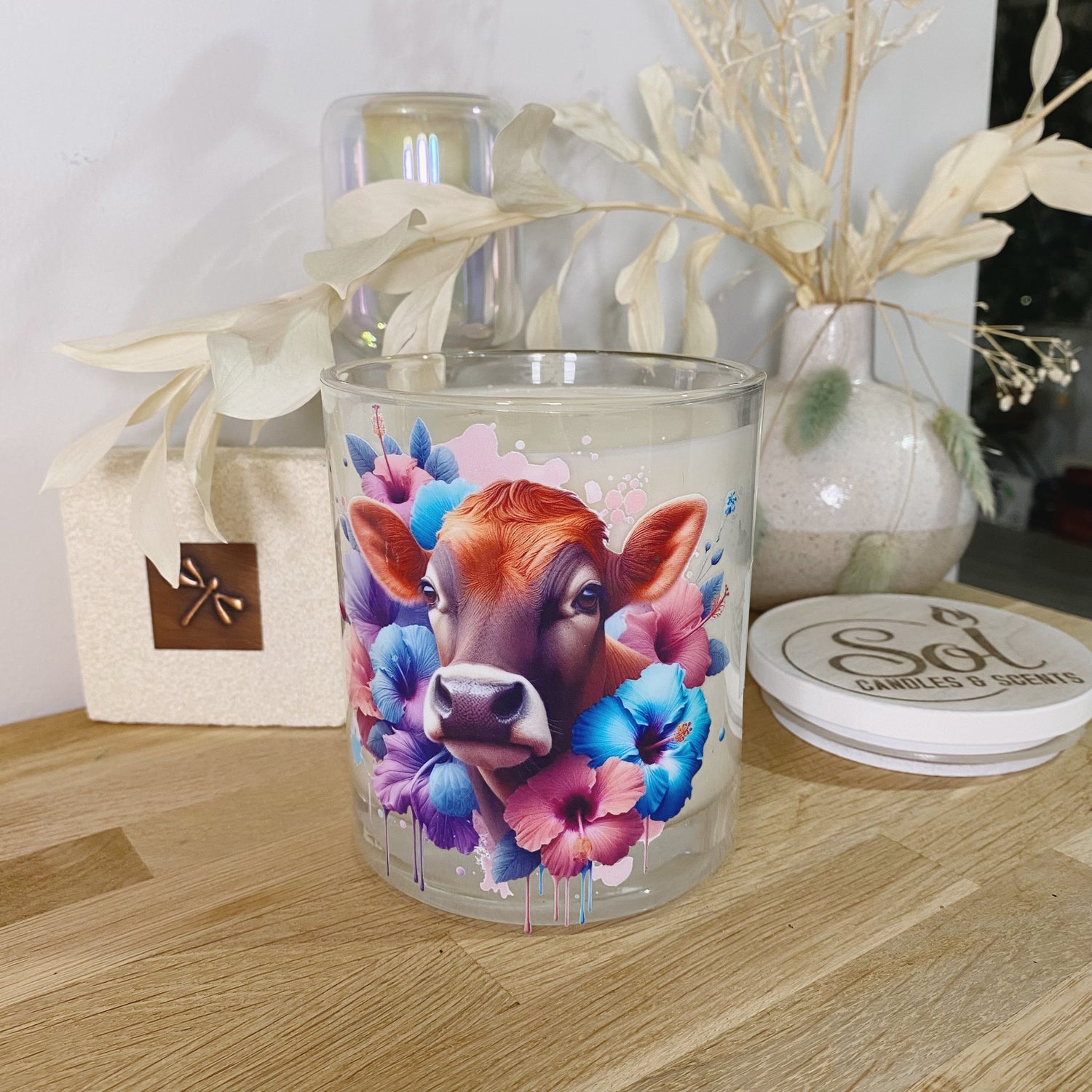 Jersey Cow Hibiscus Xlarge Candle_Made In Australia