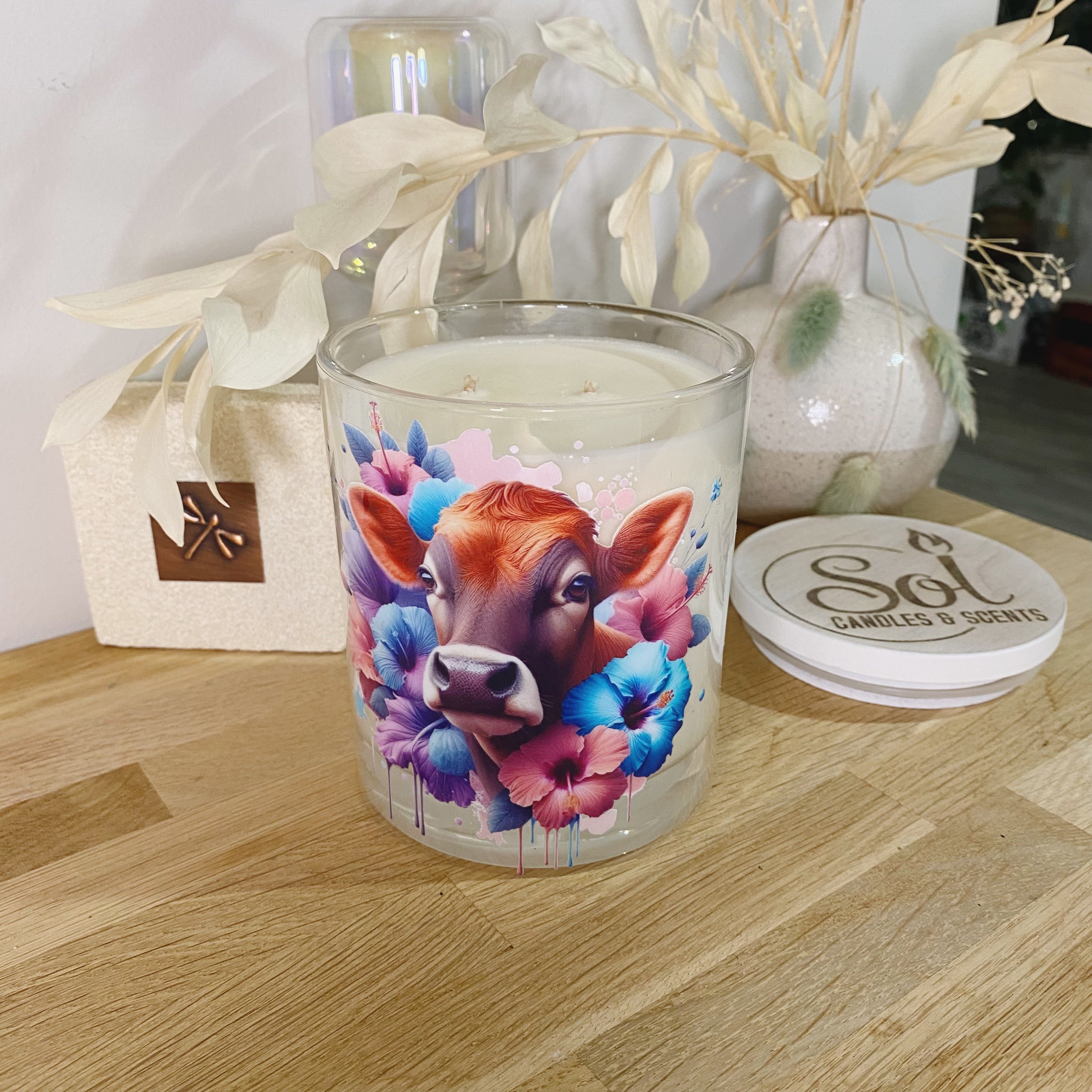 Jersey Cow Hibiscus Xlarge Candle_Refillable