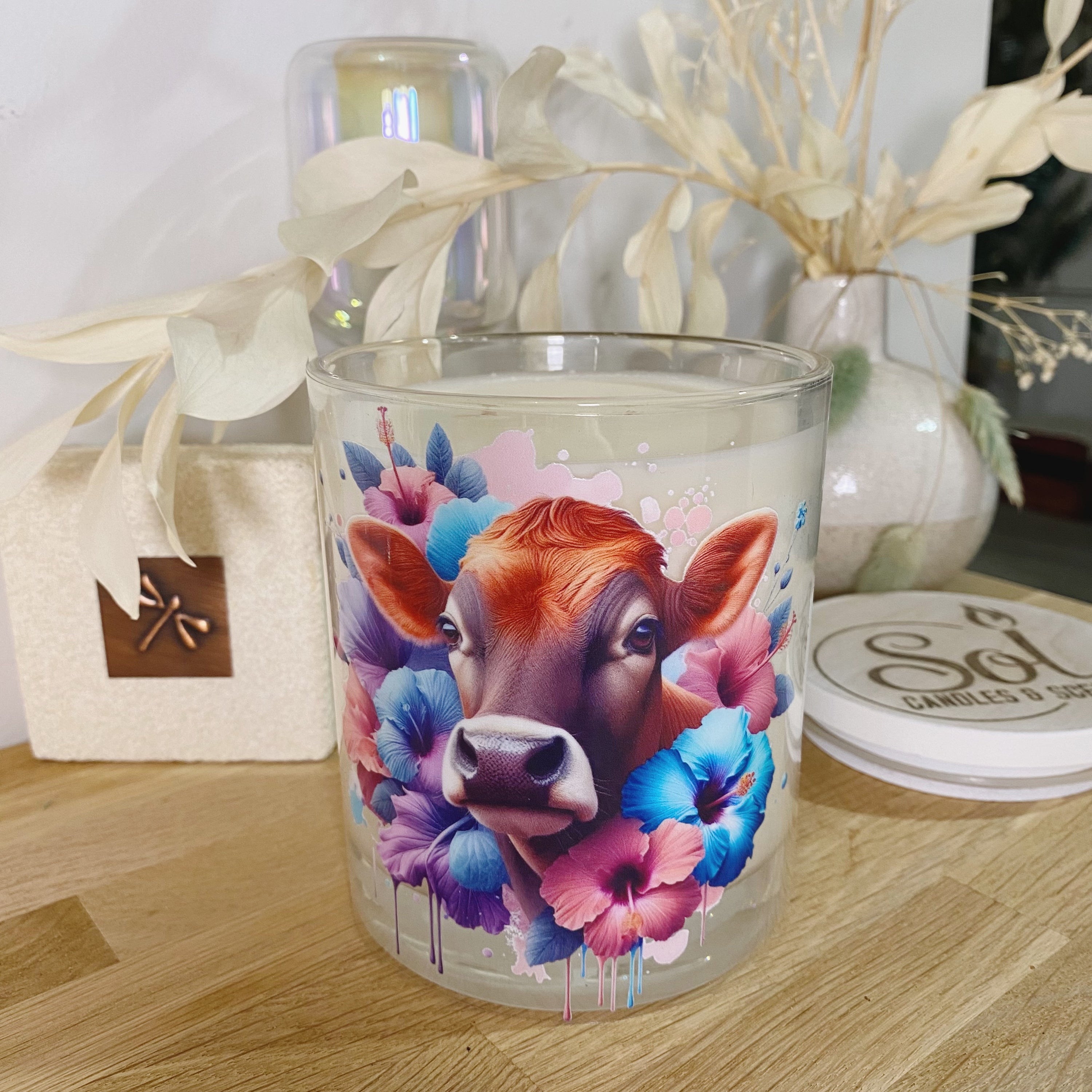 Jersey Cow Hibiscus Xlarge Candle