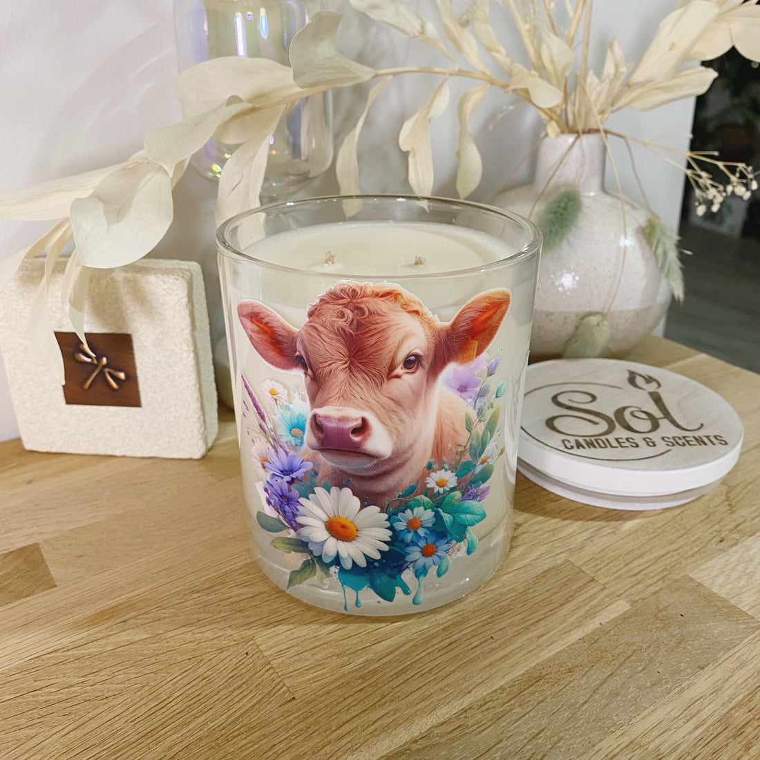 Jersey Cow Teal Xlarge Candle_Refillable
