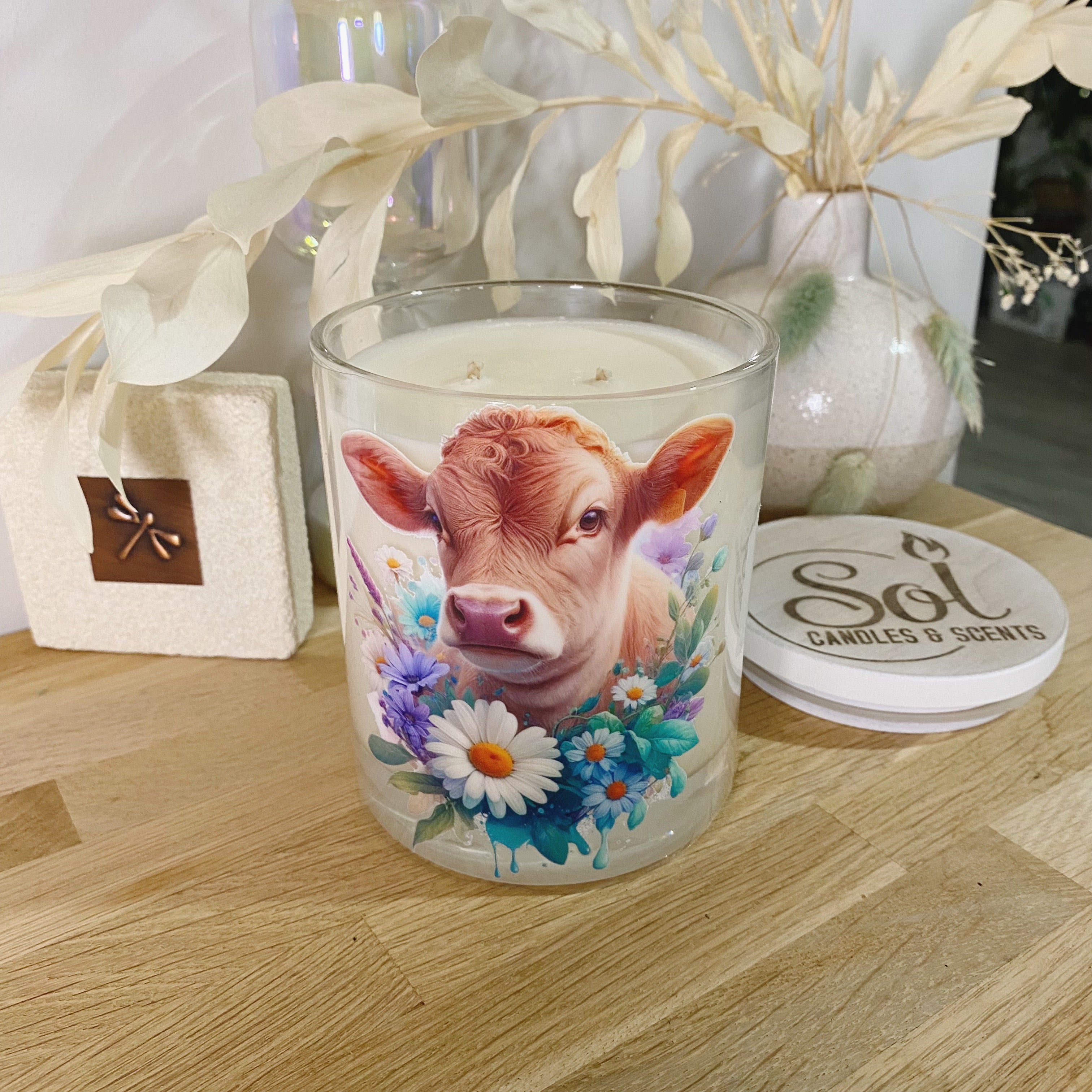 Jersey Cow Teal Xlarge Candle_Refillable