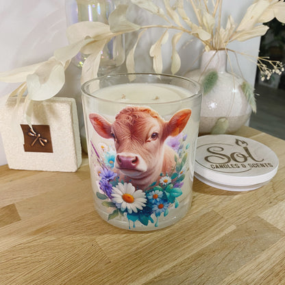 Jersey Cow Teal Xlarge Candle_Refillable