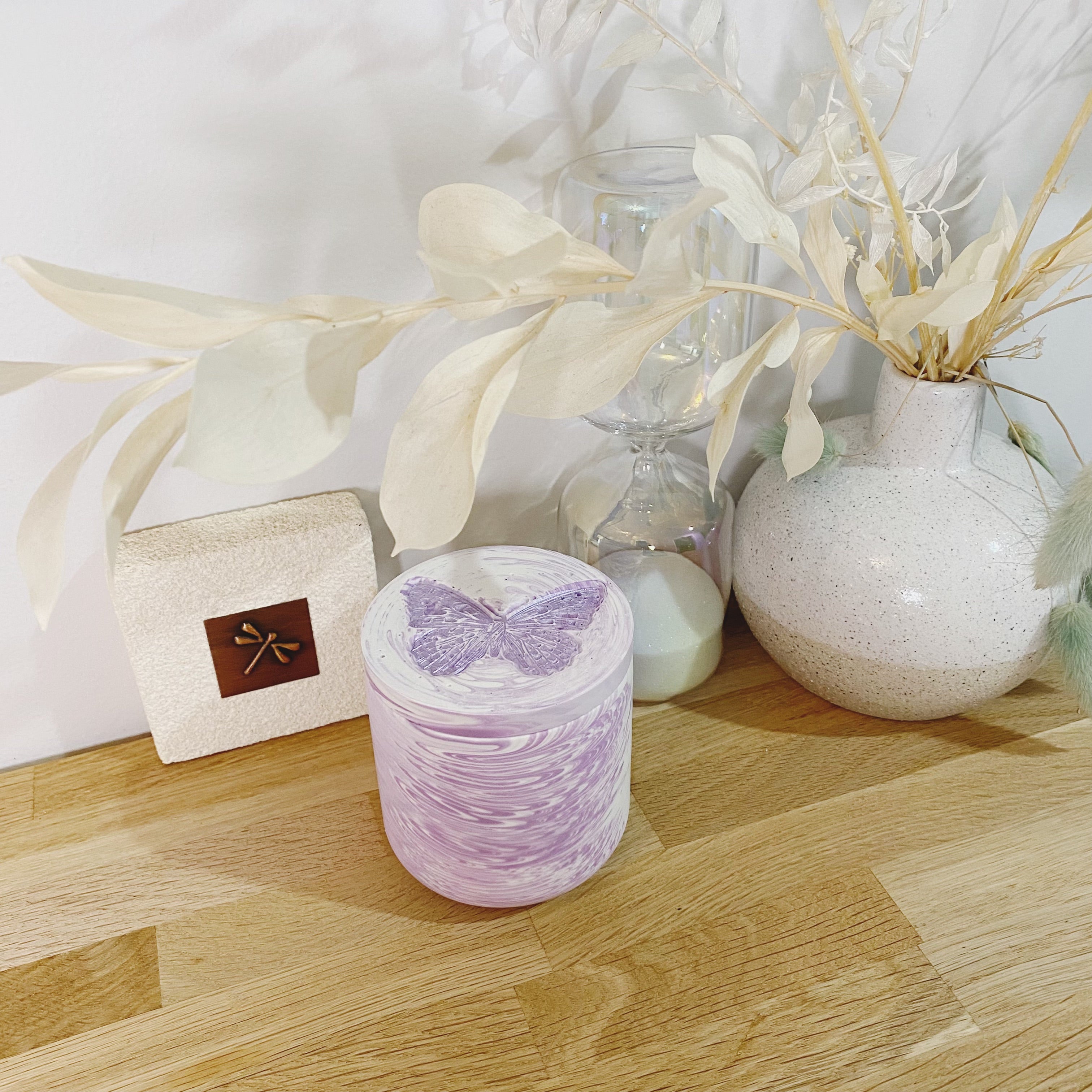 Jessa Eco Purple Medium Candle_Butterfly_Soy Candle