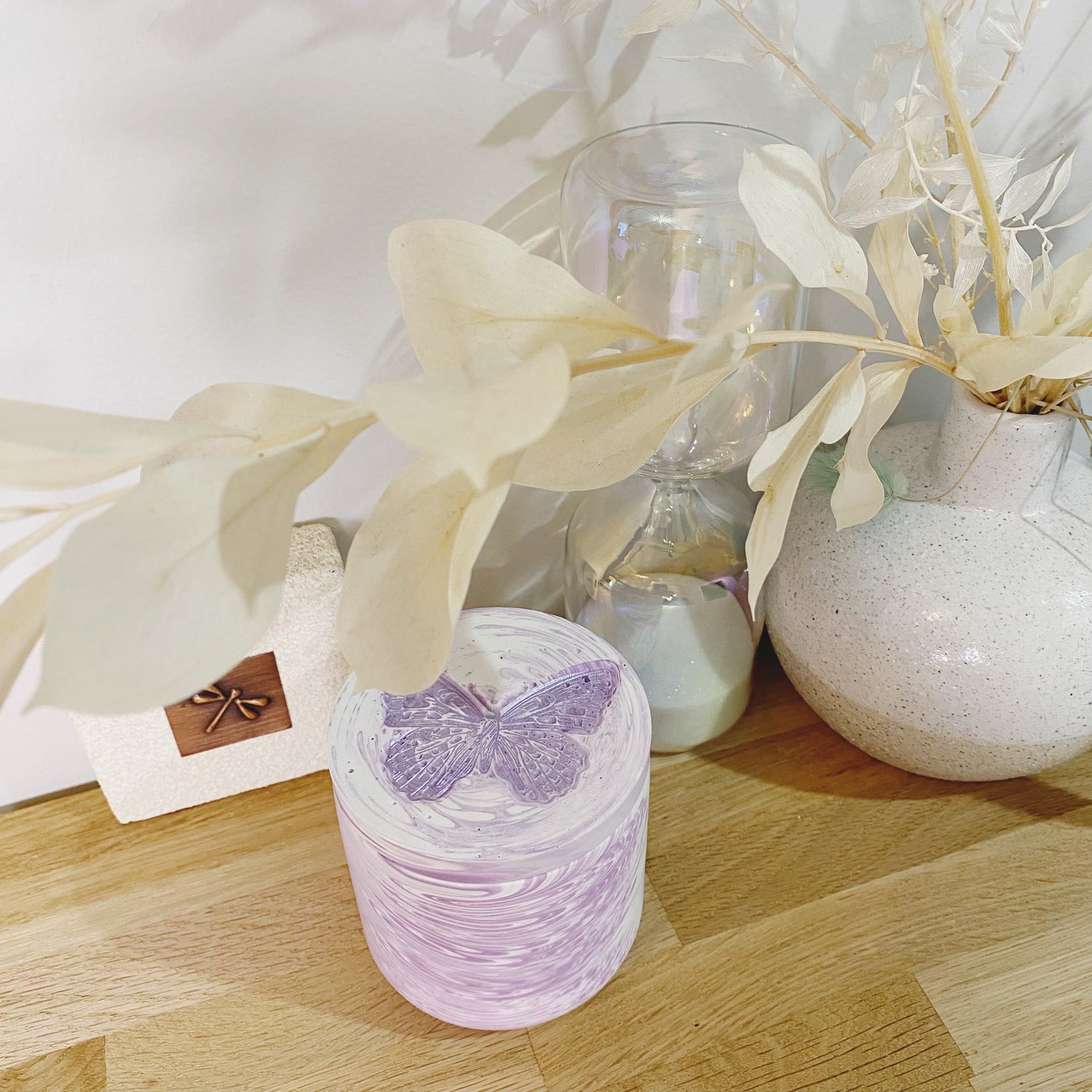 Jessa Eco Purple Medium Candle_Butterfly_Australian Made