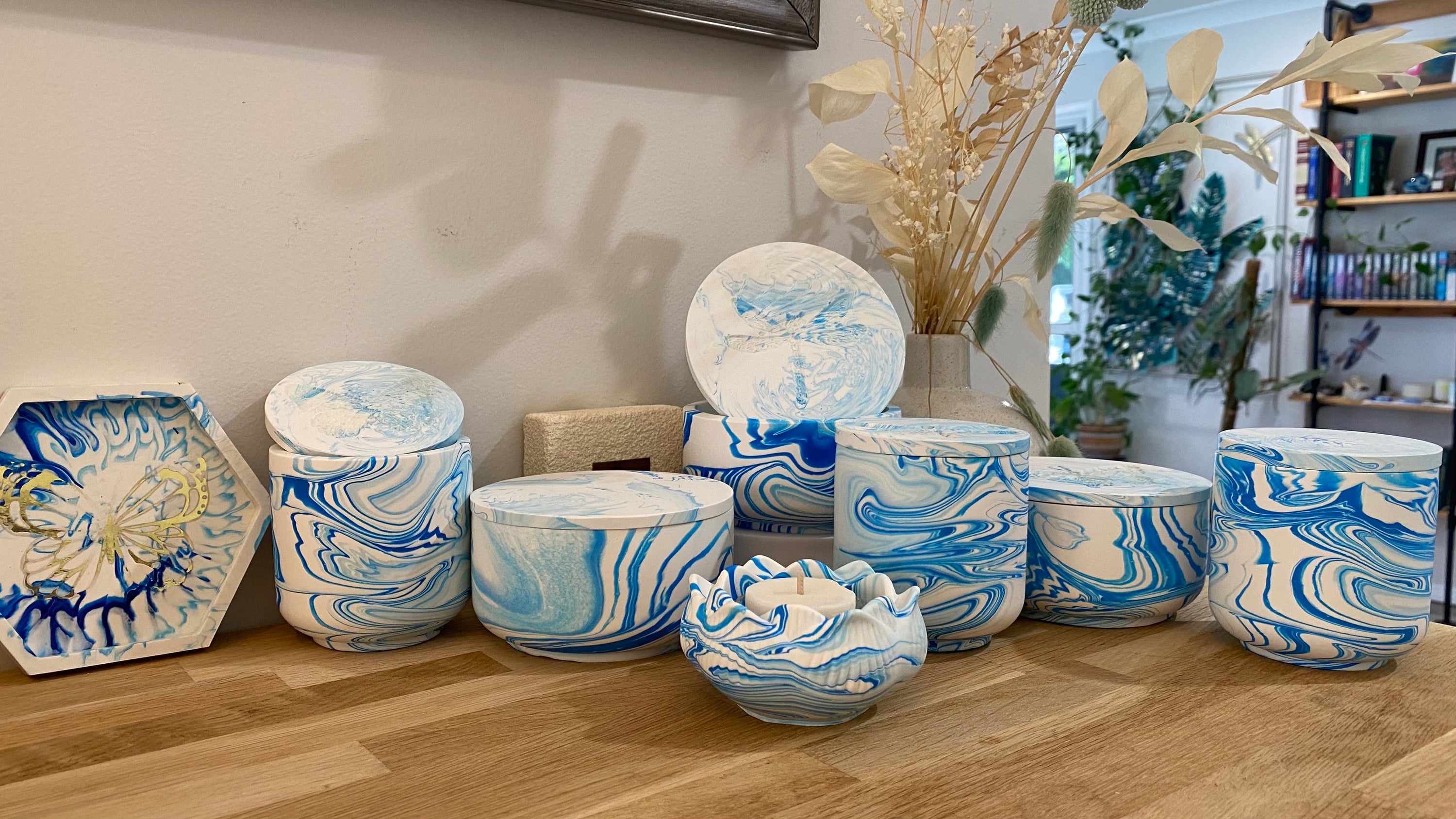 Jessa Eco Blue Bowl Candle