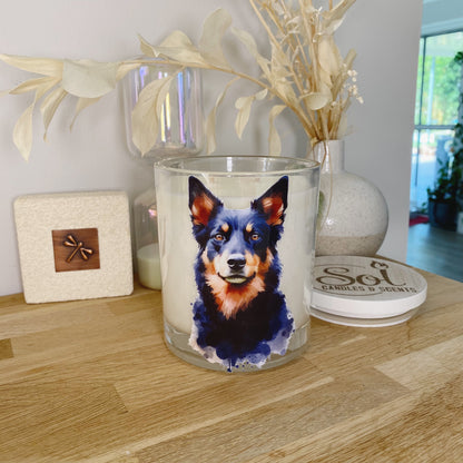 Kelpie Dog Black Portrait Xlarge Candle_Sol Candles &amp; Scents