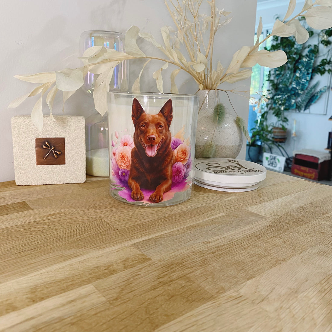 Kelpie Dog Red Laying Down Xlarge Candle_Red Dog_Made in Queensland