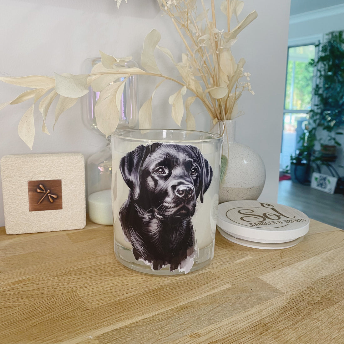 Labrador Black Dog Portrait_Sol Candles &amp; Scents
