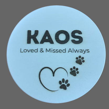 Dog Memory Candle Lid, Loved and Missed Always_Paw Prints