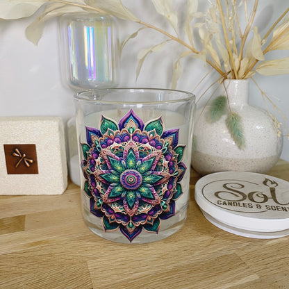 Mandala Purple Lotus Xlarge Candle_Sol Candles &amp; Scents_Made in Australia