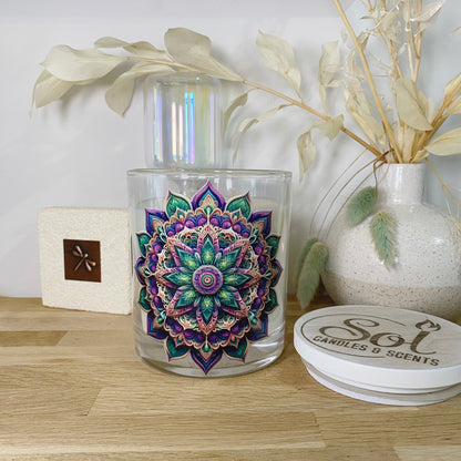 Mandala Purple Lotus Xlarge Candle_Sol Candles &amp; Scents