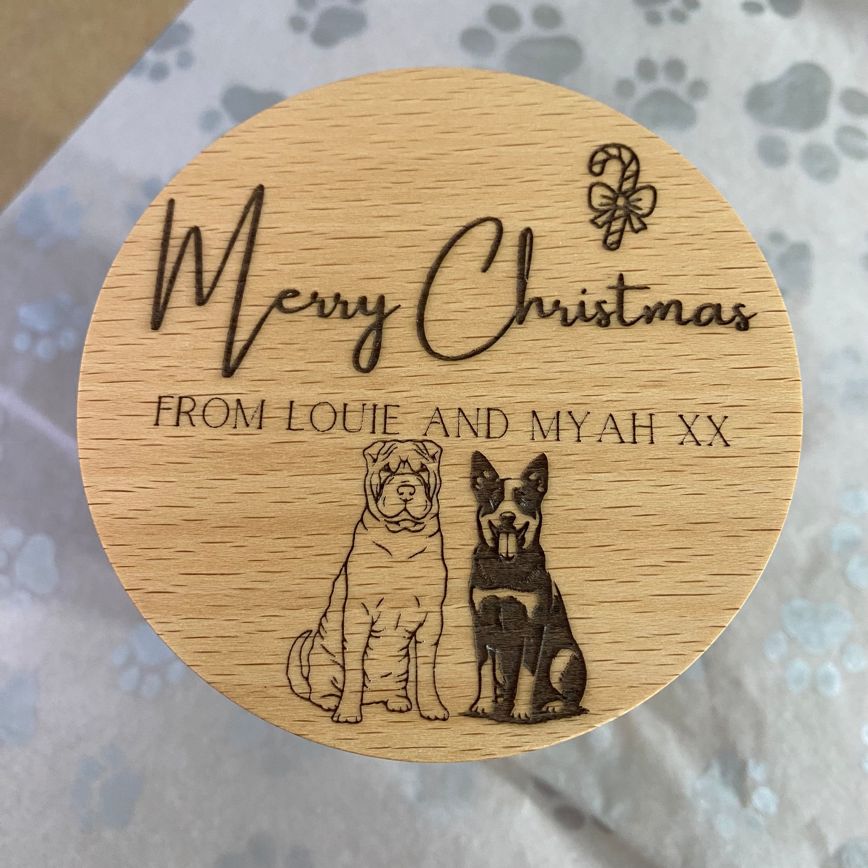 Staffy Fawn Blue Xlarge Candle