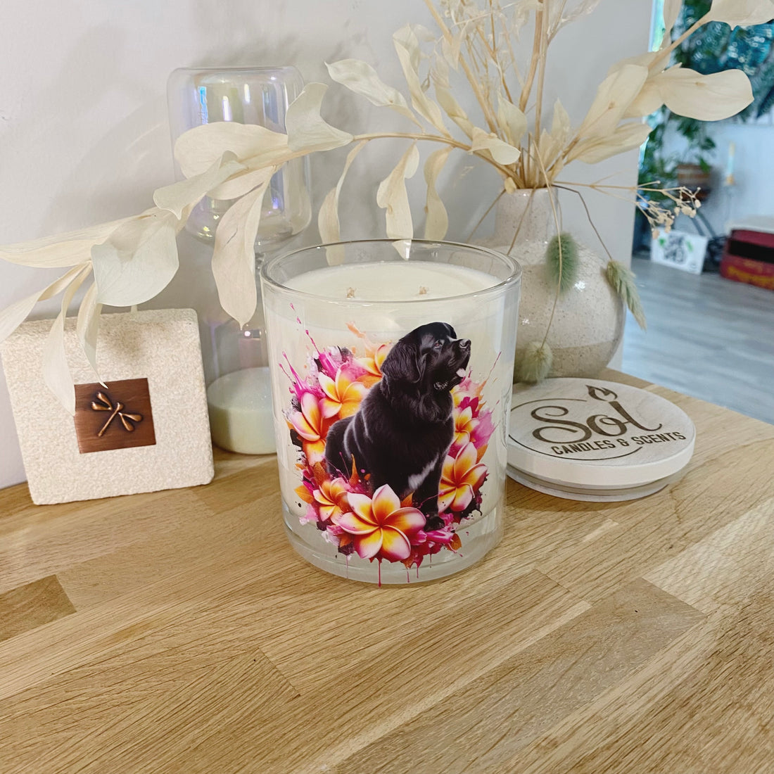 New Founderland Black Dog Floral Xlarge Candle_Refillable
