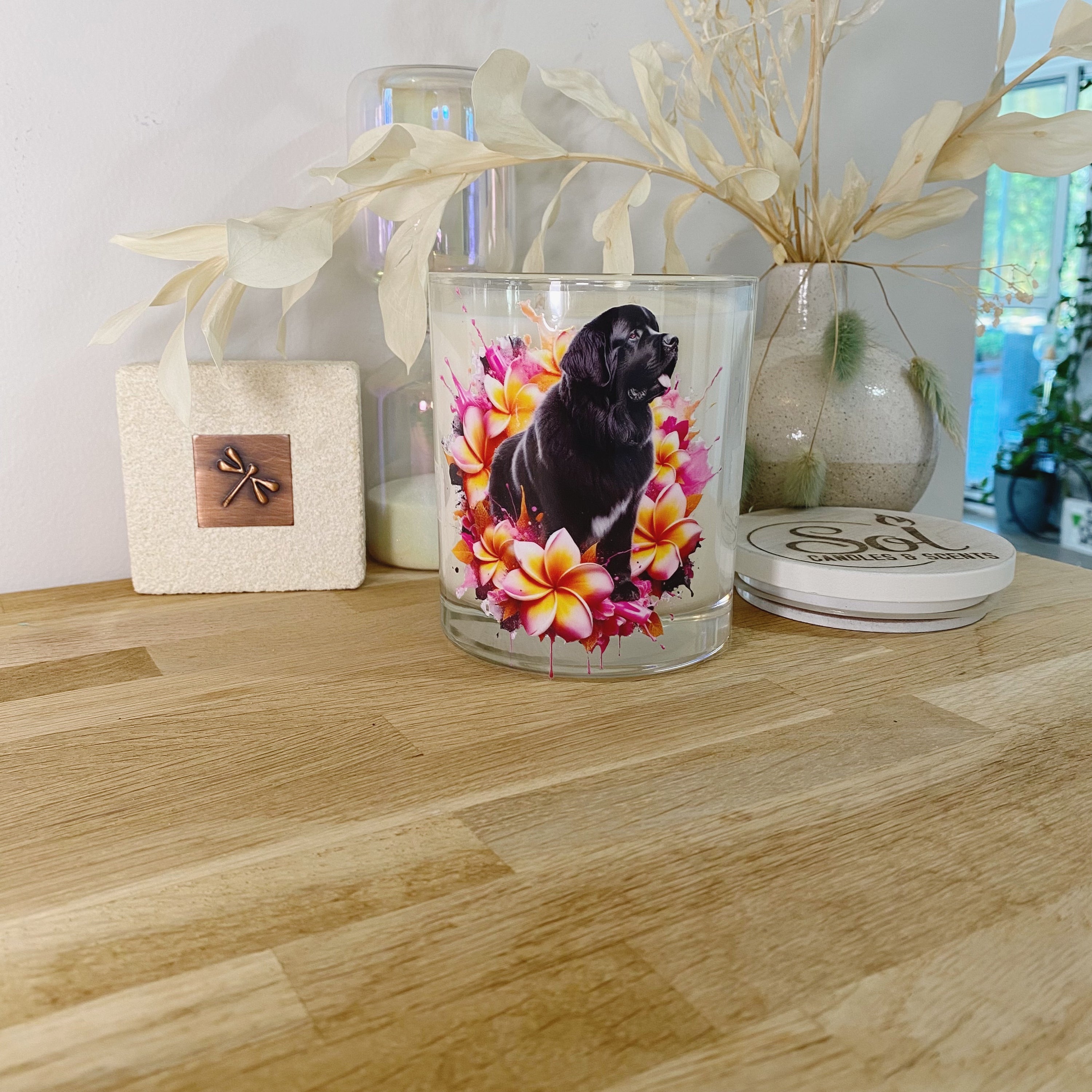 New Founderland Black Dog Floral Xlarge Candle_Made in Australia
