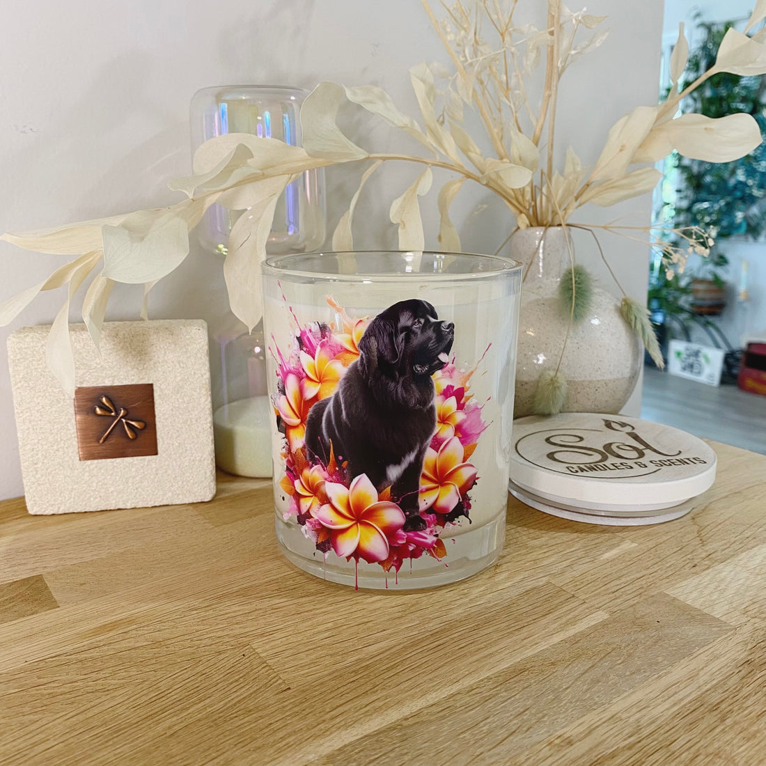 New Founderland Black Floral Xlarge Candle_Sol Candles & Scents