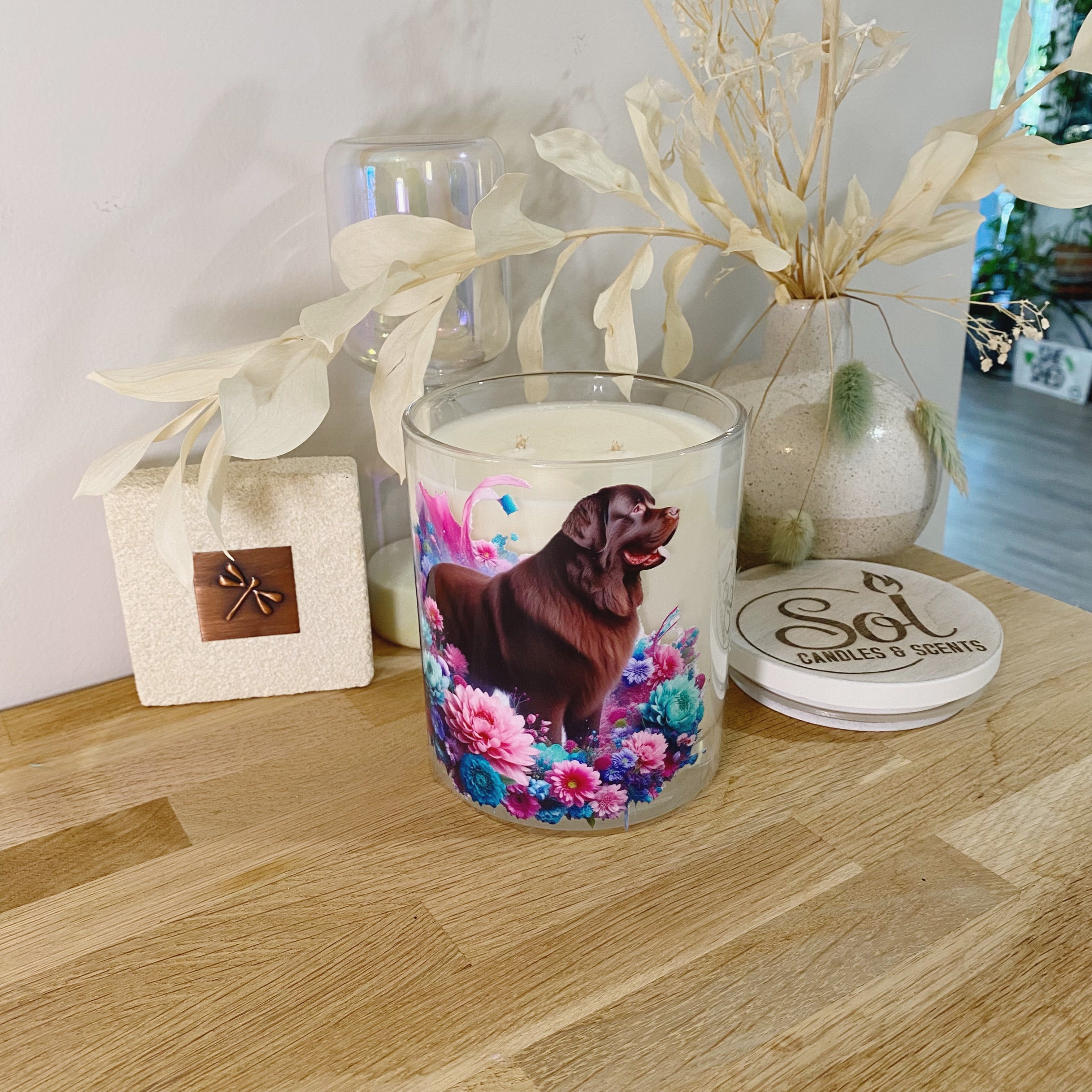 New Founderland Chocolate Floral Xlarge Candle_Made in Australia 