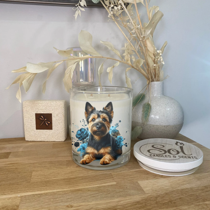 Norwich Terrier Blue Dog Xlarge Candle