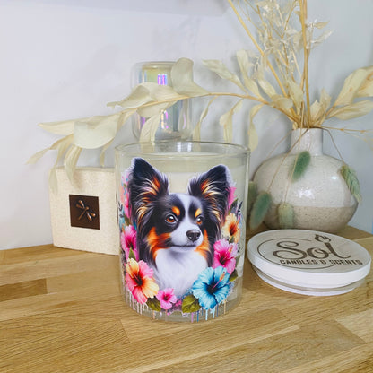 Papillon Tri Colour Dog Xlarge Candle_Refillable