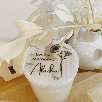 66hr XLarge Soy Candle, Personalised Message, In Memory Of