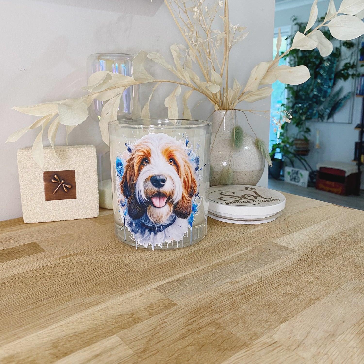 Petit Basset Griffon Vendeen Dog Candle_Refillable_Made in Queensland