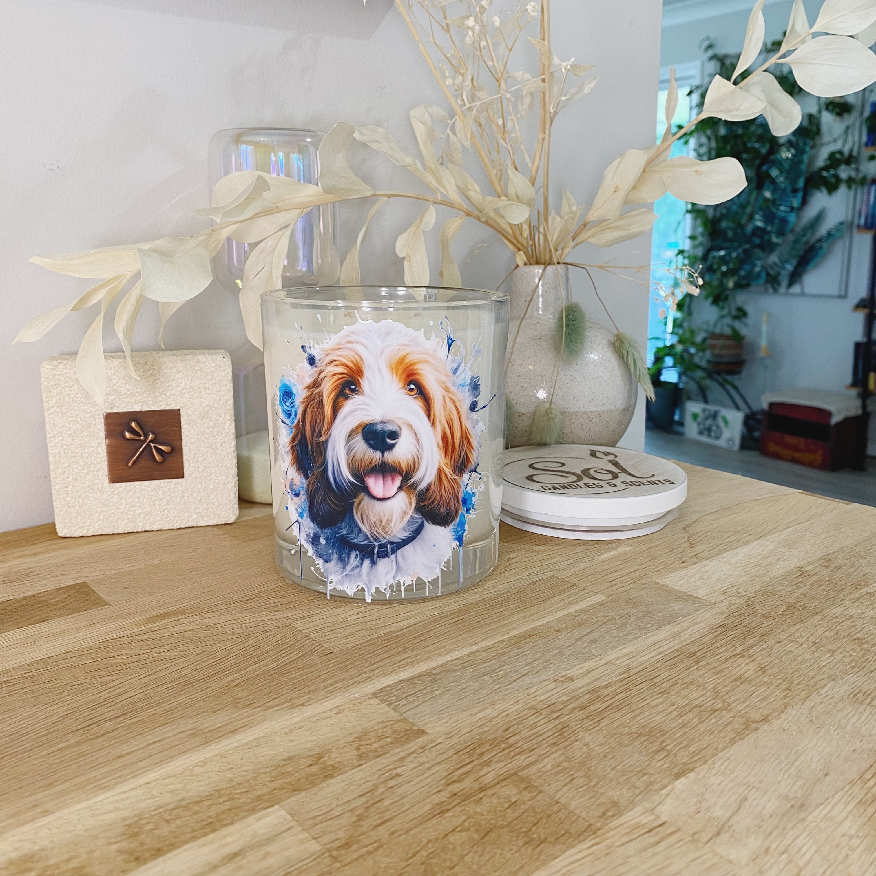 Petit Basset Griffon Vendeen Dog Candle_Refillable_Made in Queensland