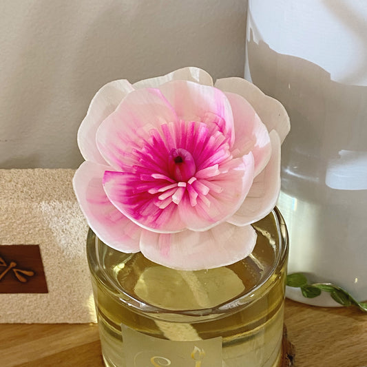 Pink Peony Flower Diffuser_Sol Candles & Scents