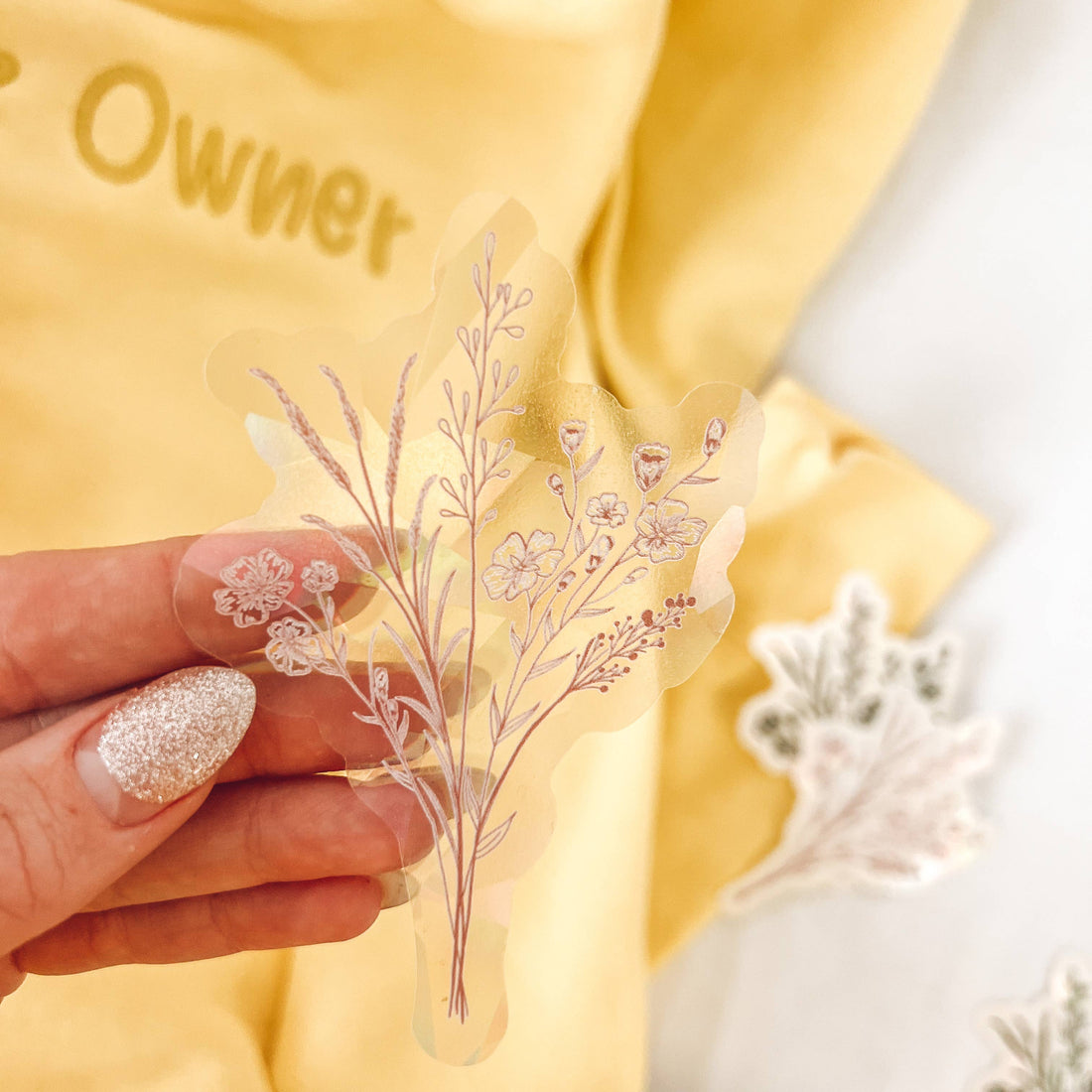 Pink Wildflower Vinyl Suncatcher Decals